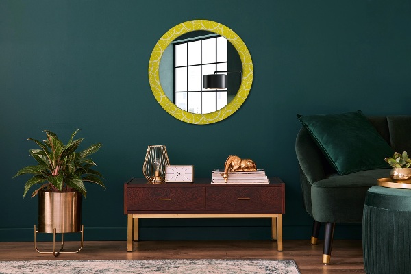 Miroir rond imprimé Motif de citron