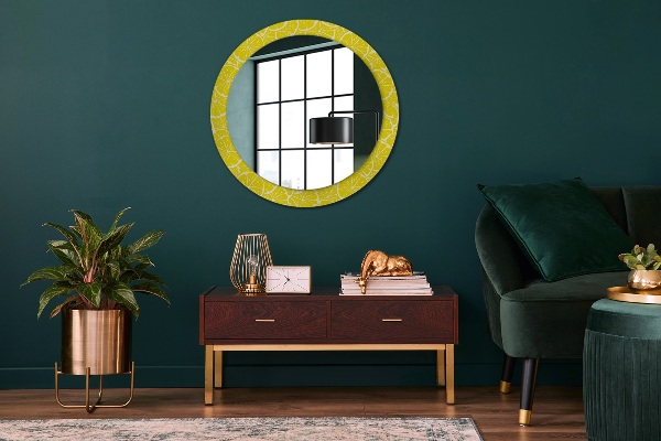 Miroir rond imprimé Motif de citron