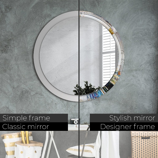 Miroir rond imprimé Vitrail abstrait