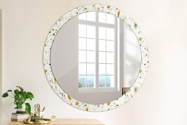Miroir rond imprimé Fleurs de terrain