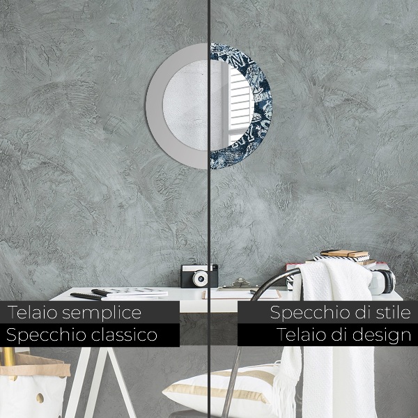 Miroir rond imprimé Collage