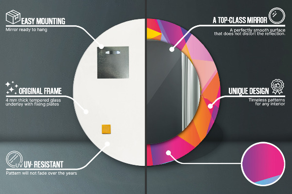 Miroir rond imprimé Composition géométrique