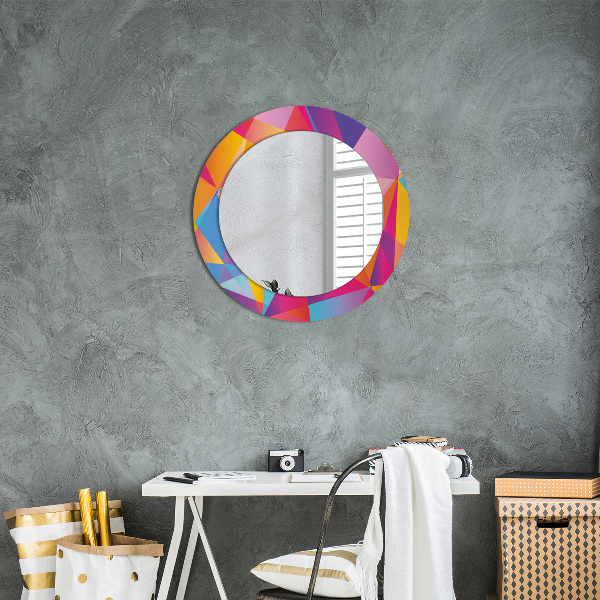 Miroir rond imprimé Composition géométrique