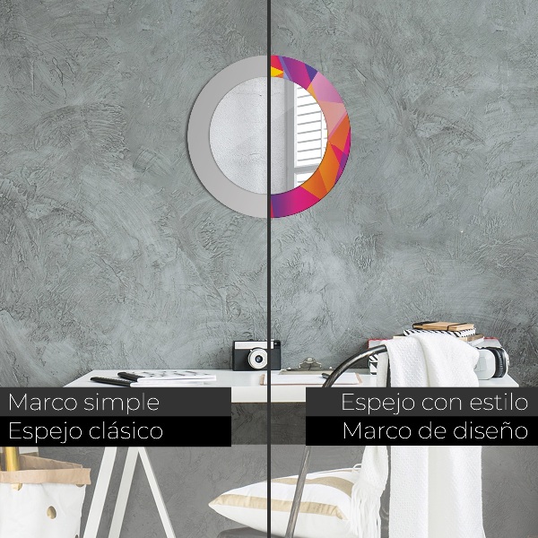 Miroir rond imprimé Composition géométrique