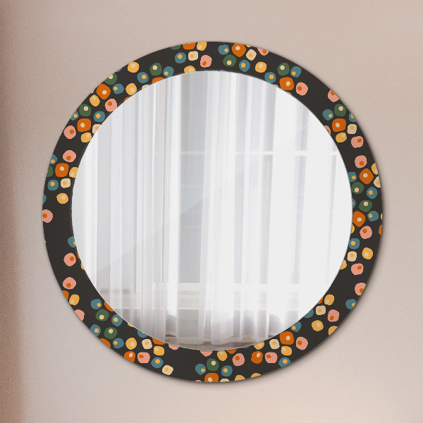 Miroir rond imprimé Pottes de fleurs