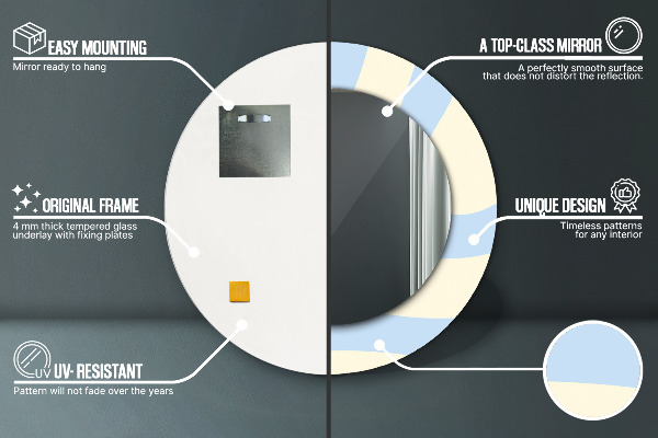 Miroir rond imprimé Forme abstraite