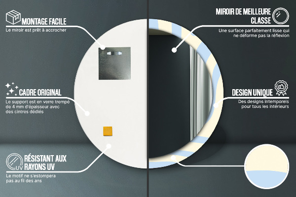 Miroir rond imprimé Forme abstraite