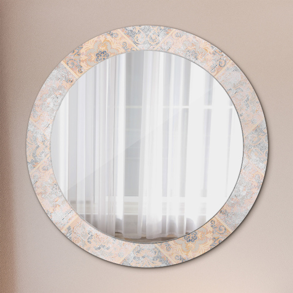 Miroir rond cadre avec impression Mosaïque minable
