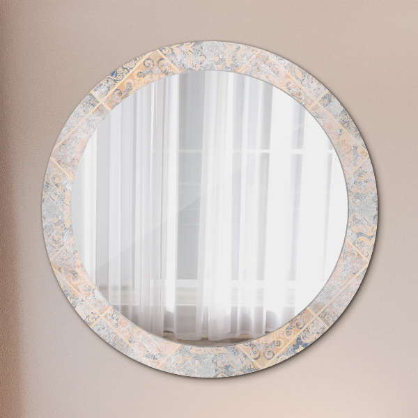 Miroir rond cadre avec impression Mosaïque minable