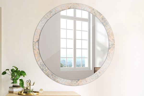 Miroir rond cadre avec impression Mosaïque minable