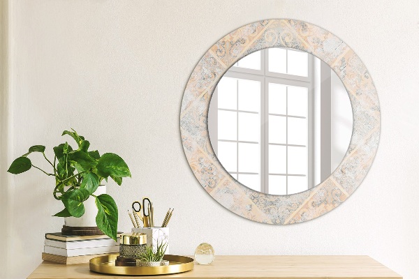 Miroir rond cadre avec impression Mosaïque minable