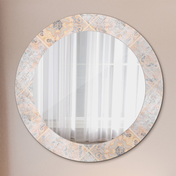 Miroir rond cadre avec impression Mosaïque minable