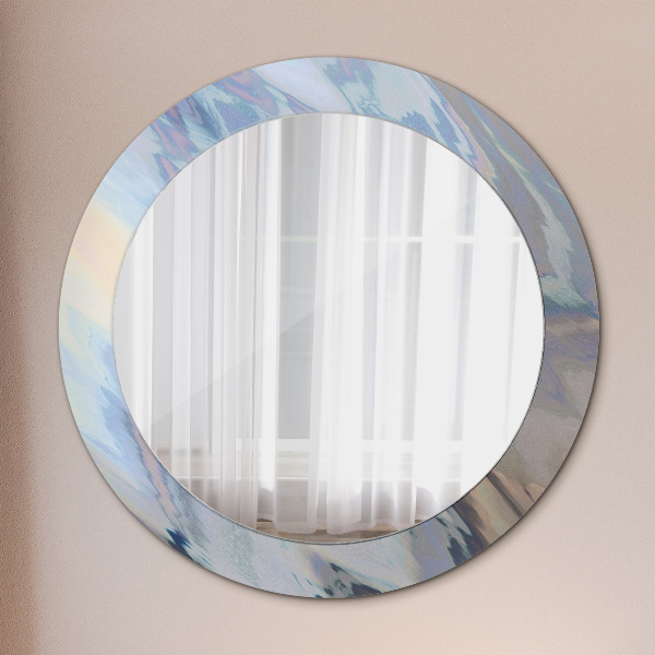 Miroir rond cadre avec impression Texture holographique