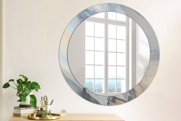 Miroir rond cadre avec impression Texture holographique