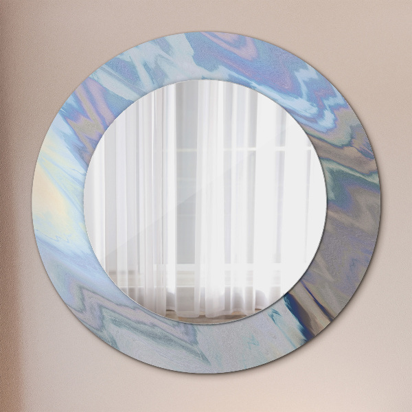 Miroir rond cadre avec impression Texture holographique