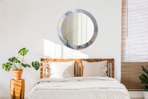 Miroir rond cadre avec impression Texture holographique