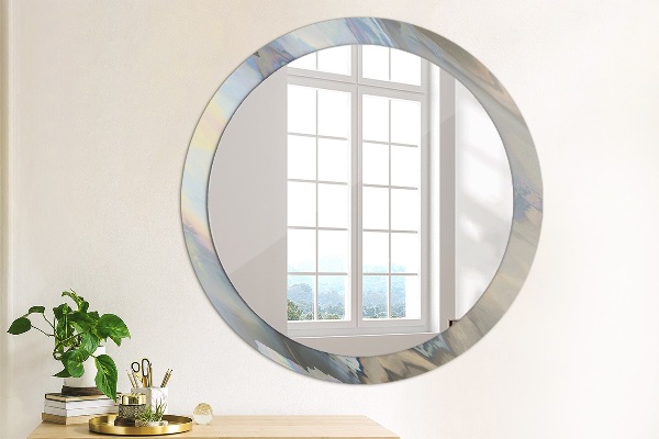 Miroir rond cadre avec impression Texture holographique