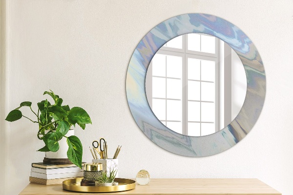 Miroir rond cadre avec impression Texture holographique