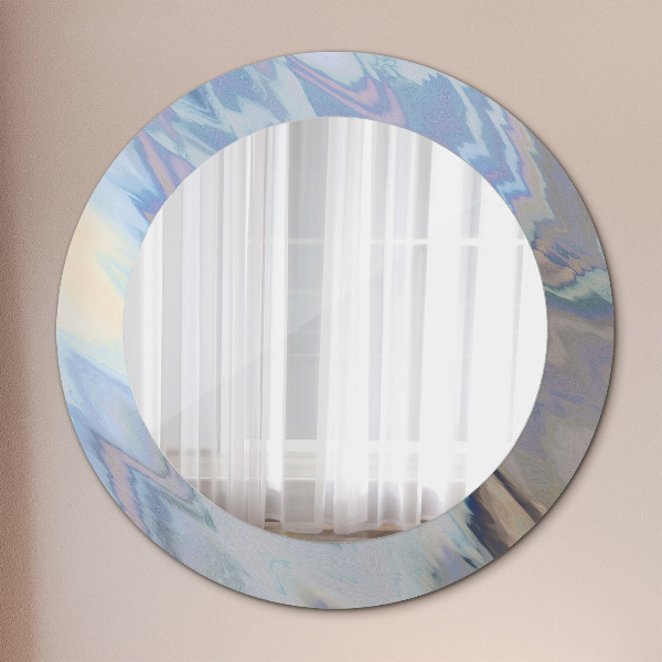 Miroir rond cadre avec impression Texture holographique