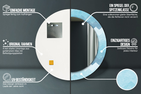 Miroir rond cadre avec impression Modèle de cordonnier