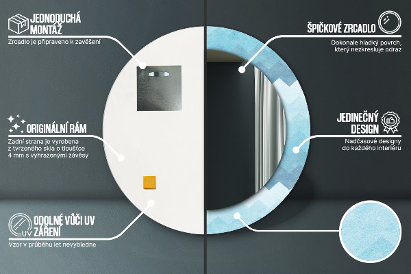 Miroir rond cadre avec impression Modèle de cordonnier