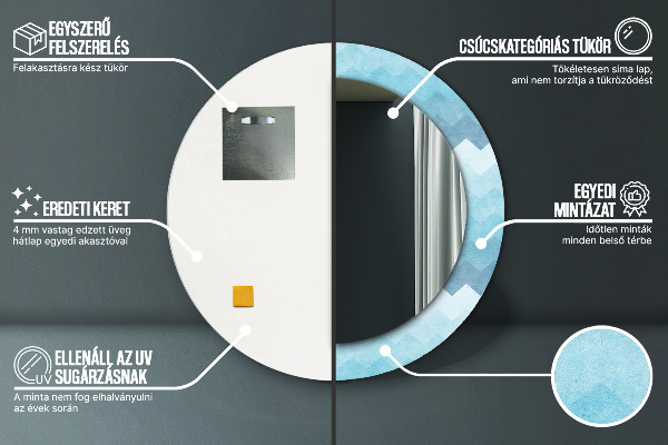 Miroir rond cadre avec impression Modèle de cordonnier