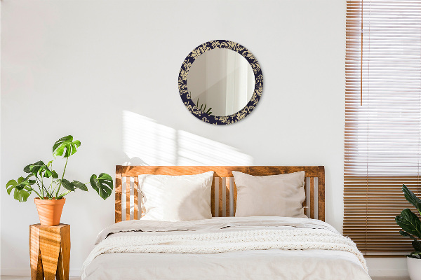 Miroir rond avec décoration Motif floral
