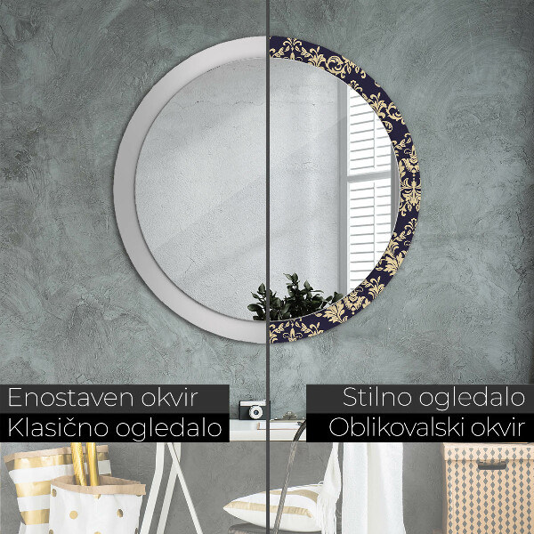 Miroir rond avec décoration Motif floral