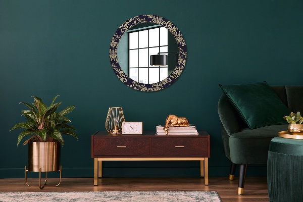 Miroir rond avec décoration Motif floral