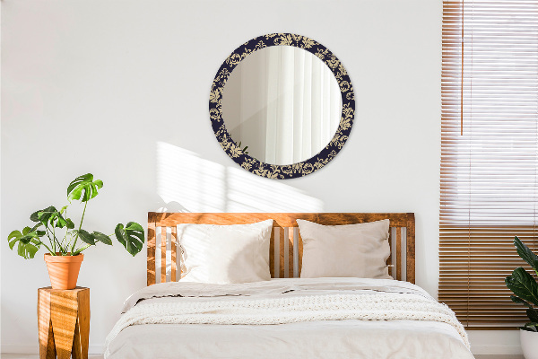 Miroir rond avec décoration Motif floral