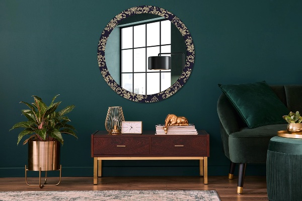 Miroir rond avec décoration Motif floral