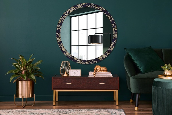 Miroir rond avec décoration Motif floral