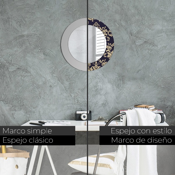 Miroir rond avec décoration Motif floral