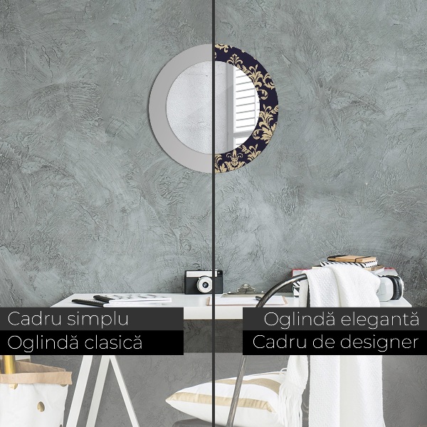 Miroir rond avec décoration Motif floral