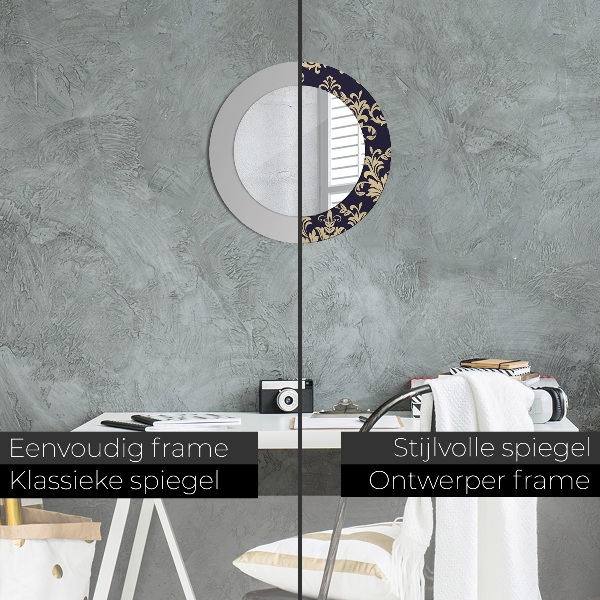 Miroir rond avec décoration Motif floral