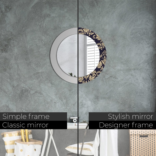 Miroir rond avec décoration Motif floral