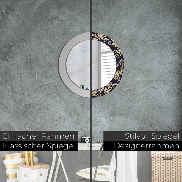 Miroir rond avec décoration Motif floral