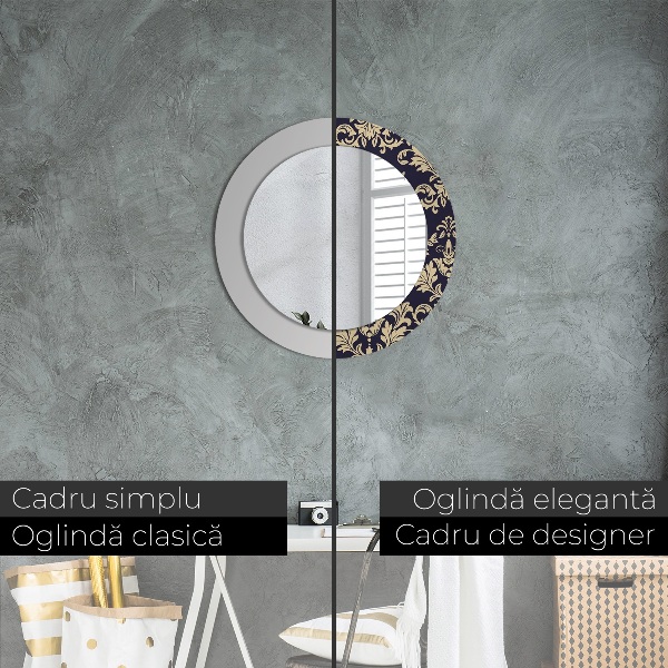 Miroir rond avec décoration Motif floral