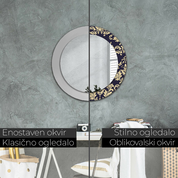 Miroir rond avec décoration Motif floral