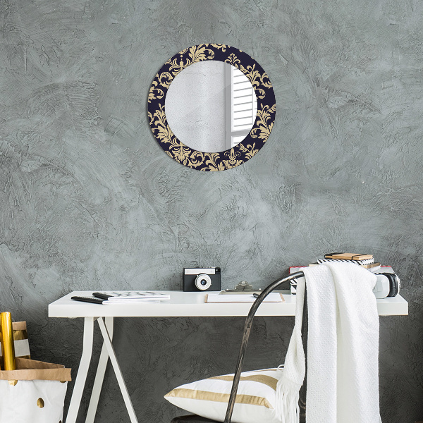 Miroir rond avec décoration Motif floral