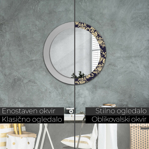 Miroir rond avec décoration Motif floral