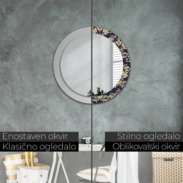 Miroir rond avec décoration Motif floral