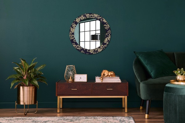 Miroir rond avec décoration Motif floral