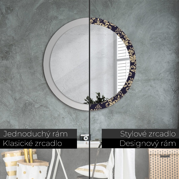 Miroir rond avec décoration Motif floral