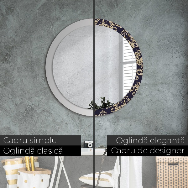 Miroir rond avec décoration Motif floral