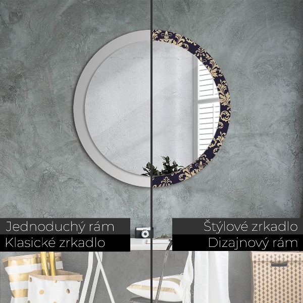 Miroir rond avec décoration Motif floral