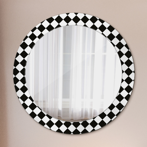 Miroir rond avec décoration Bureau d'échecs