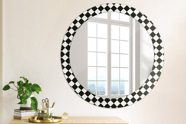 Miroir rond avec décoration Bureau d'échecs