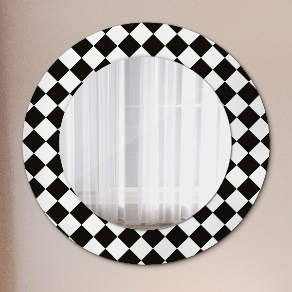 Miroir rond avec décoration Bureau d'échecs