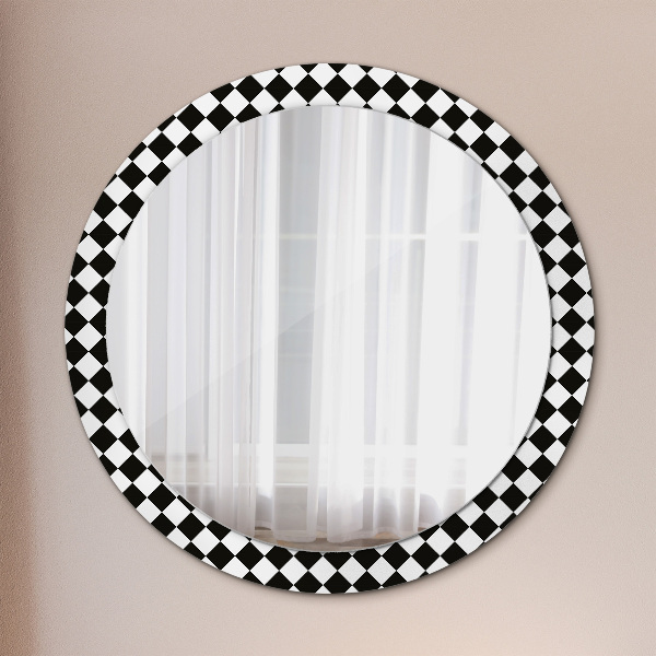 Miroir rond avec décoration Bureau d'échecs